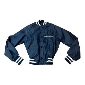 Vintage Penn State Chalk Line Bomber Jacket‎ Kids Youth Blue 6/8 NCAA